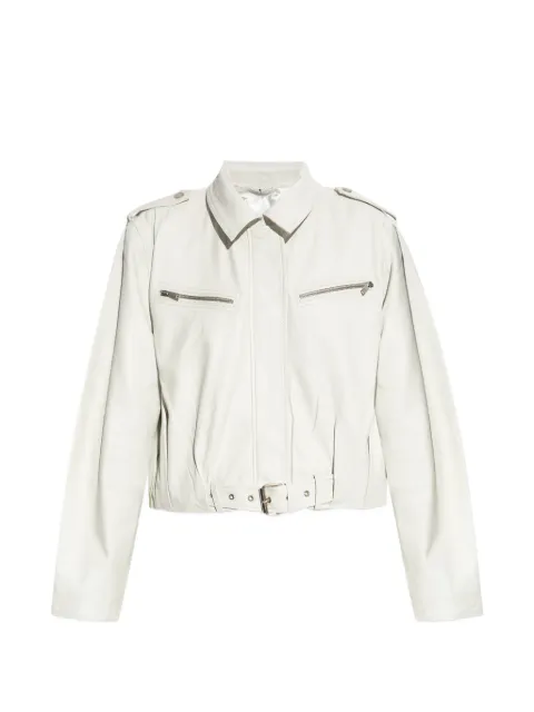 Gestuz belted epaulette jacket White 109101630