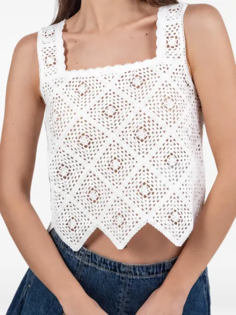 Marella crochet-knit scallop-edge top White 2615361042200074001