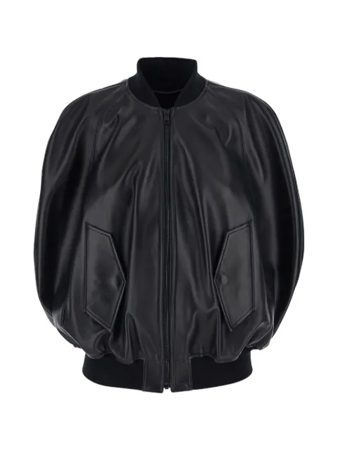Balenciaga leather bomber jacket Black 872003TUS11