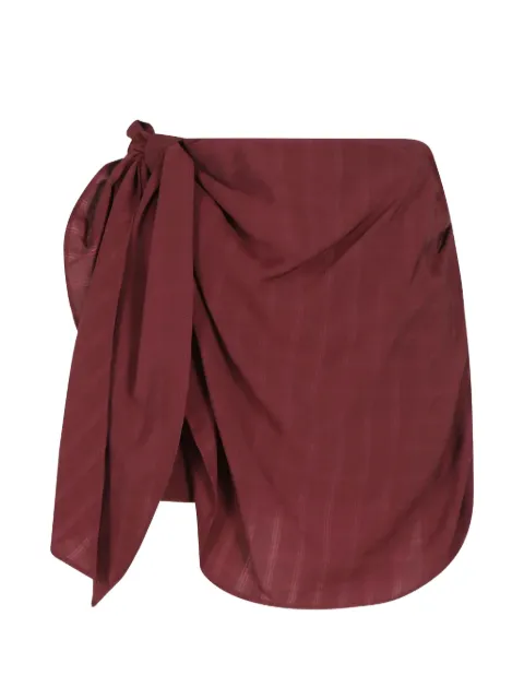 Isabelle Blanche check-pattern knot-detail skirt Brown G102T025ROYALBROWN