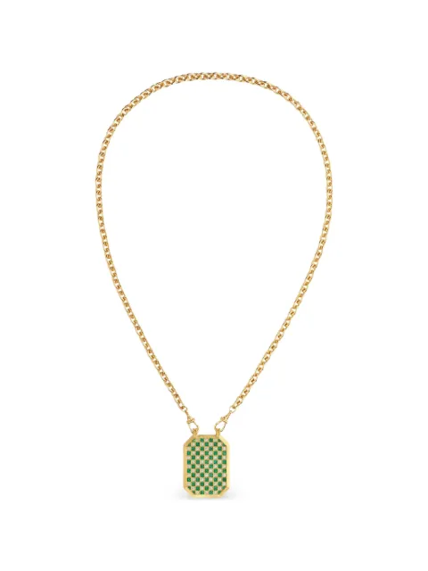 Marie Lichtenberg checkered emerald and diamond necklace Gold ML00903