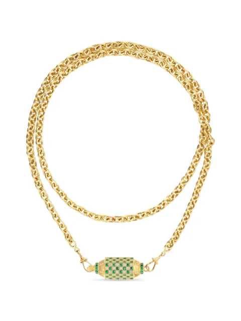 Marie Lichtenberg Check emerald and diamond locket necklace Gold ML00913
