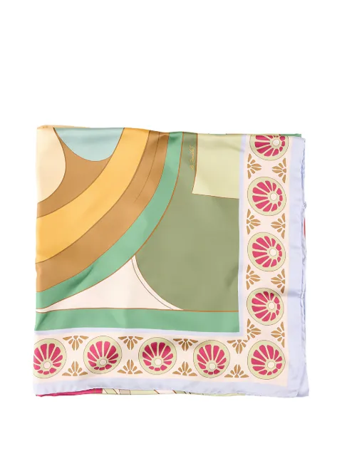La DoubleJ Reversible Foulard 90 graphic-print silk scarf Green SCA0067SIL006TUL07
