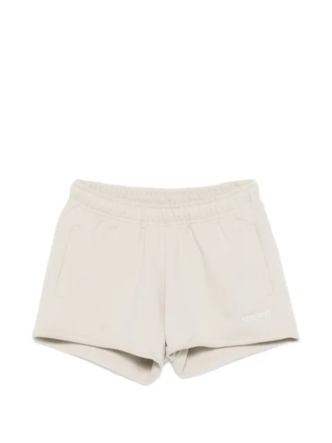 WRSTBHVR Itia logo-embroidered raw-cut shorts Neutrals W9026TT3444