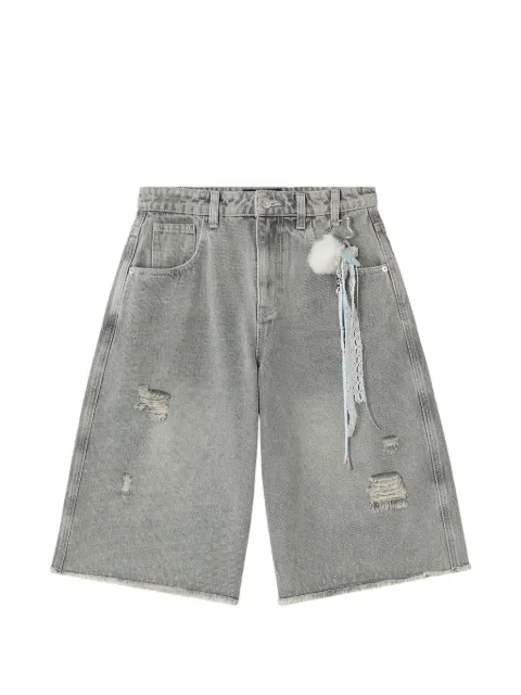 Mini Cream distressed shorts Grey 6SM112B
