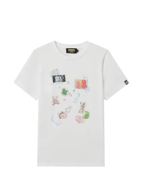 Mini Cream graphic-print T-shirt White 6SM626A