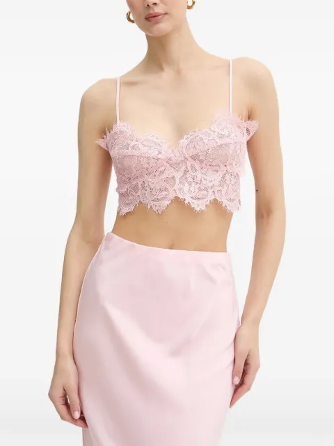Bardot Linella lace-trim crop top Pink 60295TB