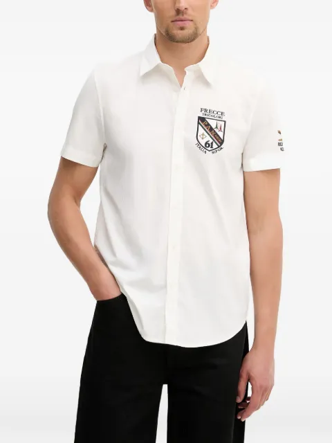 Aeronautica Militare logo-patch short-sleeve shirt White CA1326UCT03288
