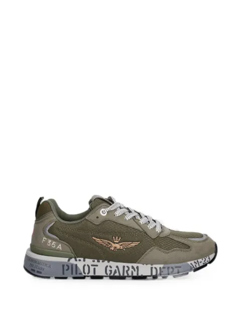 Aeronautica Militare logo-embroidered panelled sneakers Green 261SC0276UCT04327