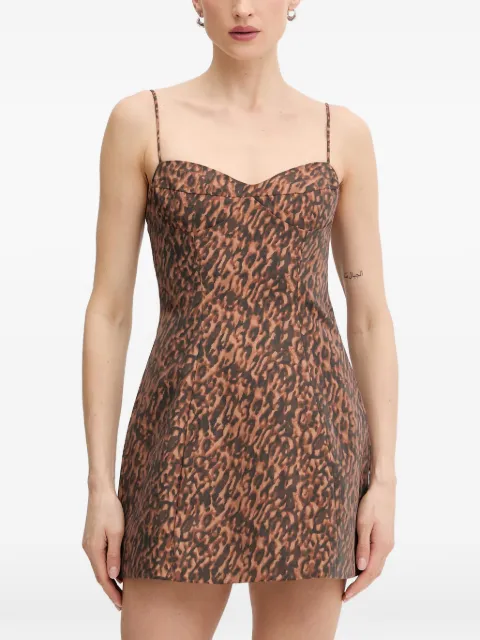 Bardot Marcello leopard-print sweetheart-neck mini dress Brown 59817DB1