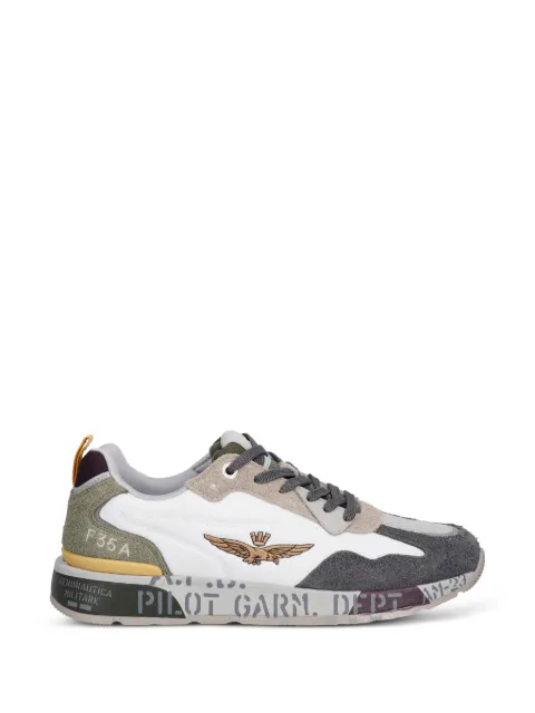 Aeronautica Militare logo-embroidered panelled sneakers White 261SC0276UCT03546