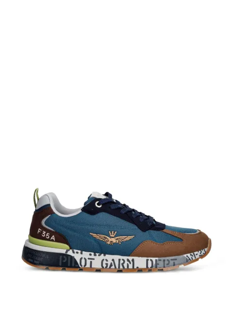 Aeronautica Militare logo-embroidered panelled sneakers Blue 261SC0276UCT04327