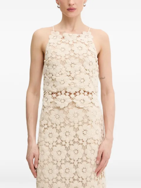 Bardot Veneta crochet-knit halterneck top Neutrals 60401TB