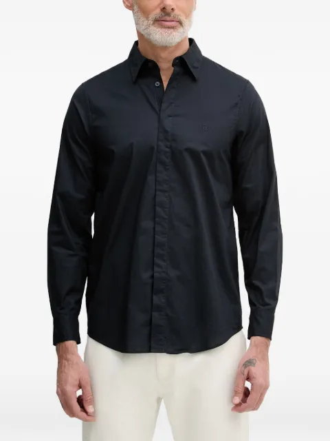 Armani Exchange logo-embroidered long-sleeved shirt Black XM002319AF24533