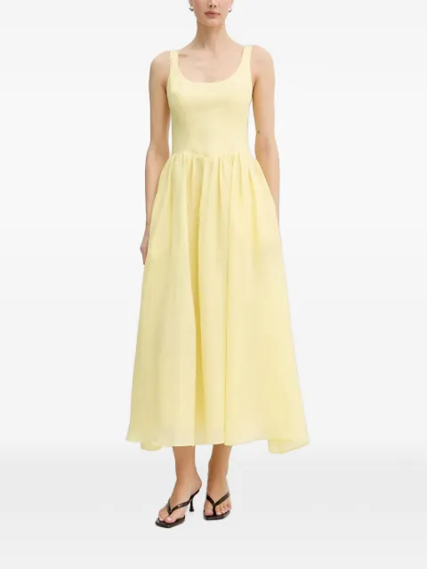 Bardot Lawrence panelled flared midi dress Yellow 60309DB