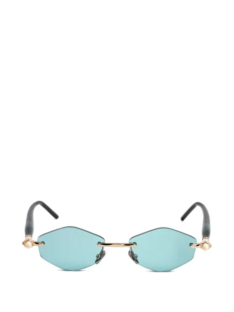 Kuboraum P60 geometric-frame rimless sunglasses Blue P60GGBL