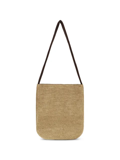 The Row Lori curved raffia shoulder bag Neutrals W2049W27