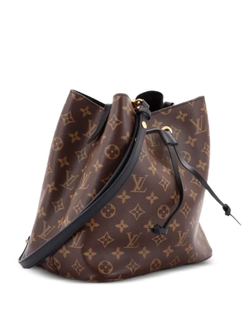 Louis Vuitton Pre-Owned NeoNoe Handbag Monogram Canvas with Leather MM bucket bag Brown 8RMSHT1KA0SCNF38