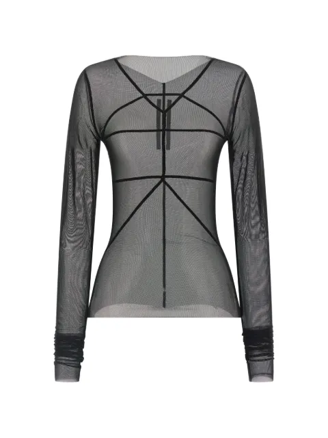 Rick Owens seam-detail long-sleeve top Black RO01F6277TUS