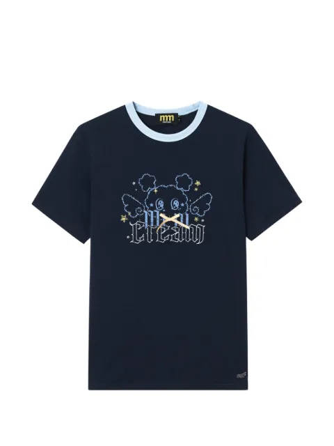 Mini Cream graphic-print T-shirt Blue 6SM632A