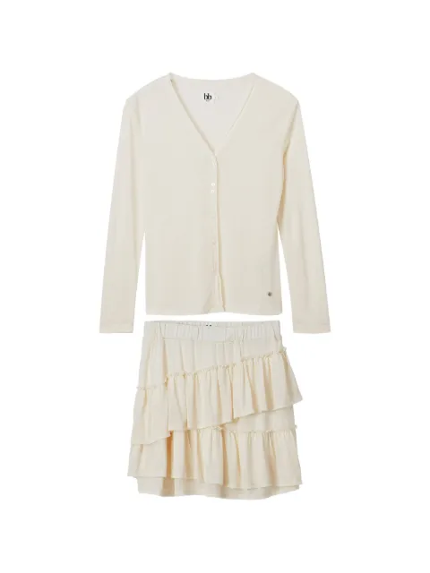 b+ab ruffled tiered-skirt set Neutrals 6S635AS