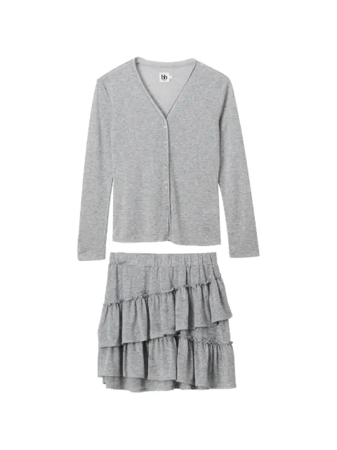 b+ab ruffled-tiered skirt set Grey 6S635AS