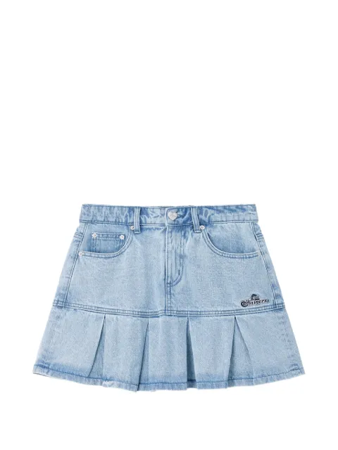 FINGERCROXX pleated denim mini skirt Blue FFXSKW01376Y