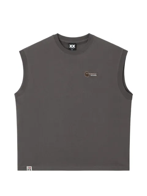 FINGERCROXX logo-embroidered sleeveless T-shirt Grey FFXVTW01418X