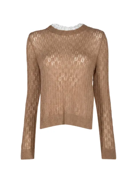 Sea pointelle-knit panelled sweater Neutrals SS26050