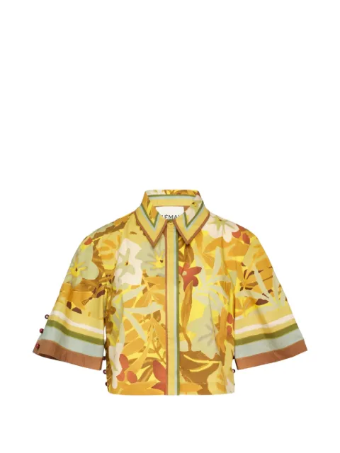 ALEMAIS Maxi Cropped floral-print shirt Yellow 6977T