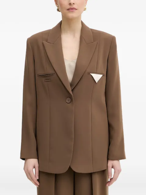 Armani Exchange peak-lapel single-breasted blazer Brown XW001938AF21529