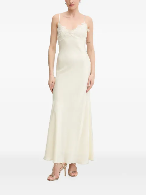Bardot Elisan lace-trim spaghetti-strap maxi dress White 60228DB