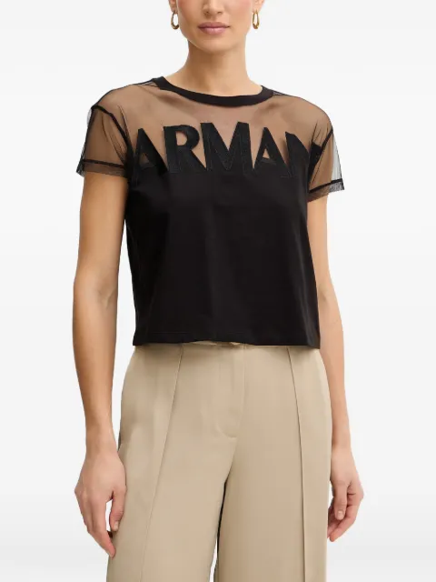 Armani Exchange mesh-panel logo T-shirt Black XW002332AF10356