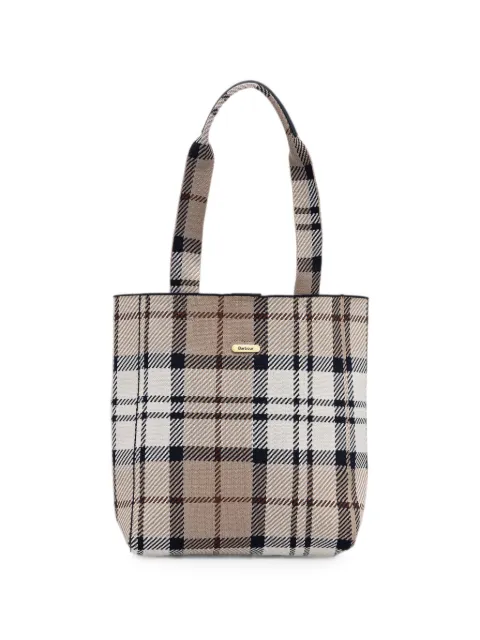 Barbour Layla tartan-check tote bag Neutrals LBA0516