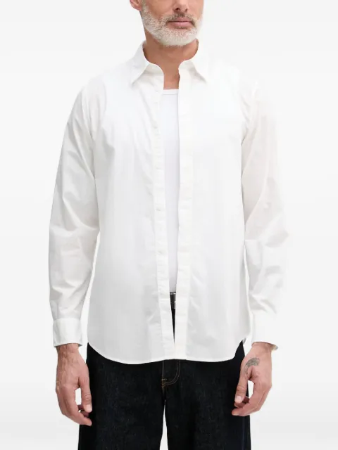 Armani Exchange logo-embroidered long-sleeve shirt White XM002319AF24533