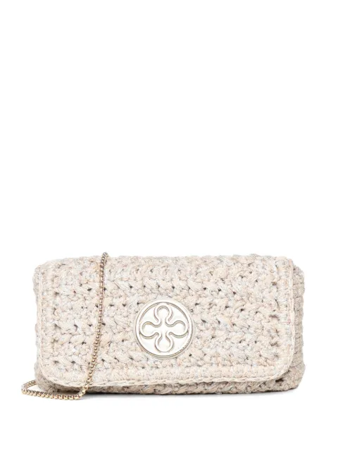 V°73 crochet-knit Greta shoulder bag Neutrals 73BS9UU01GRETAARGENTO