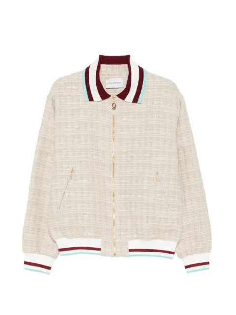 Drôle De Monsieur tweed bomber jacket Neutrals KJT272CO257DSAN