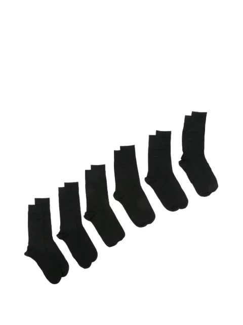 CDLP logo-print ribbed socks (set of six) Black MS0006122226