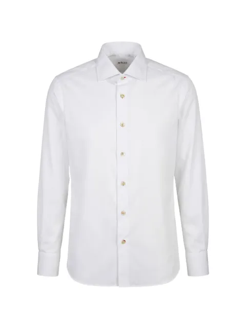 Kiton long-sleeve cotton shirt White UCCH09604