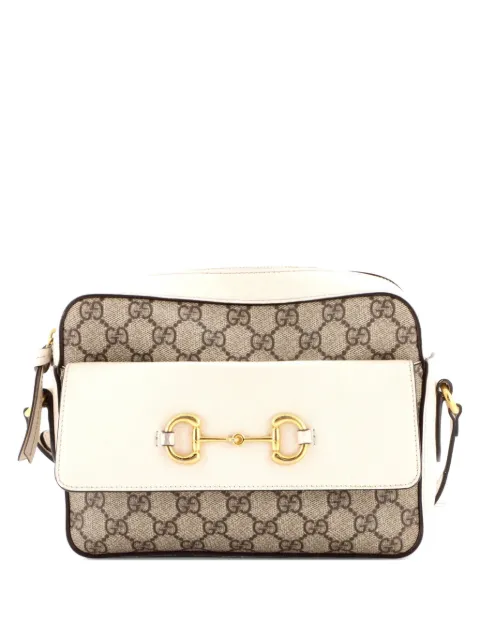 Gucci Pre-Owned Horsebit 1955 Flap Pocket Camera Bag GG Coated Canvas and Leather Small crossbody bag Neutrals 6Z06XXSZYW5NH6DM