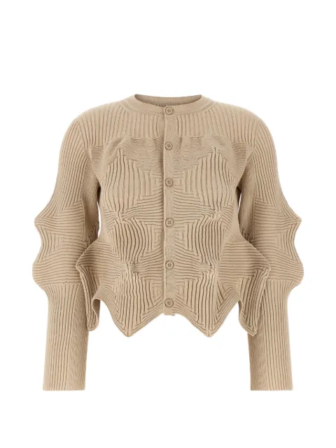 Issey Miyake Linkage asymmetrical cardigan Neutrals IM66KO782