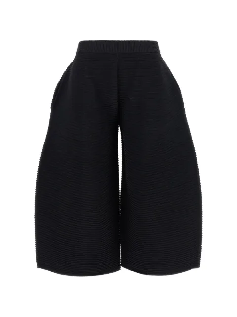 Issey Miyake corrugated knit cropped trousers Black IM66KF77315