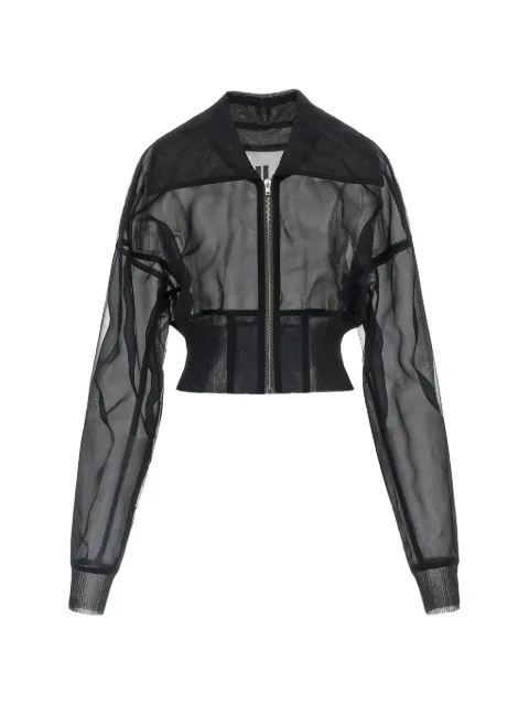 Rick Owens dracucollar cropped bomber jacket Black RO01F6780TUSL