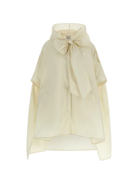 Moncler logo-patch cape Neutrals L10933G00014598AK
