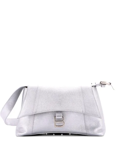 Balenciaga Pre-Owned Downtown Soft Hourglass Leather Small shoulder bag Silver XCIFYDH8MEM1Y8T5
