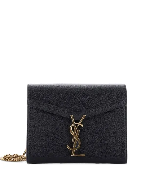 Saint Laurent Pre-Owned Cassandra Chain Wallet Leather Mini crossbody bag Black USFOF6NGGCIMV7MP