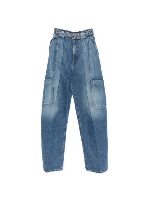 Sportmax pleated-detail cargo jeans Blue 2622186035600