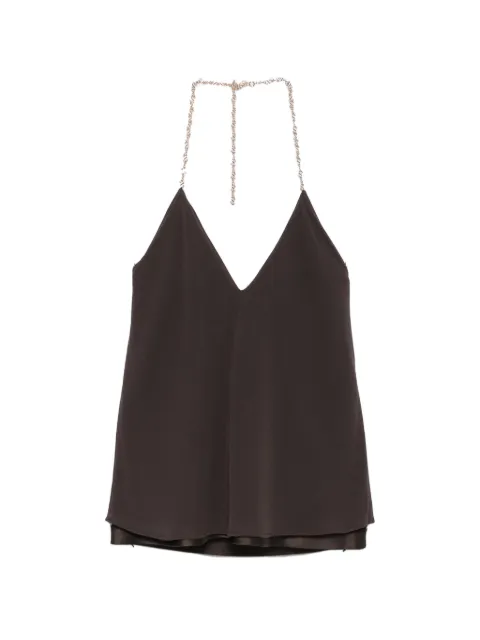 Sportmax Spxpiombo V-neck chain-strap top Brown 2622166051600