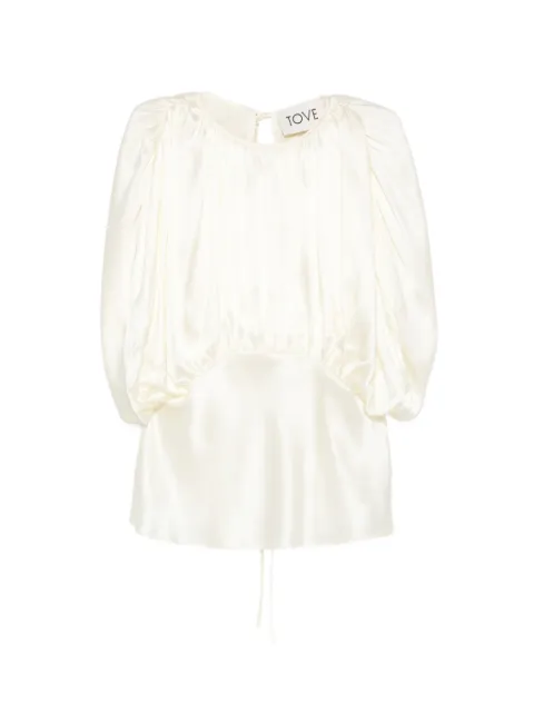 TOVE Peta ruched blouse Neutrals TVB170
