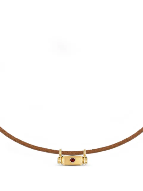 Marie Lichtenberg Heart Smash garnet locket necklace Gold ML01430